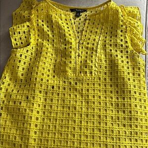 Calvin Klein Yellow Eyelet Women's Top